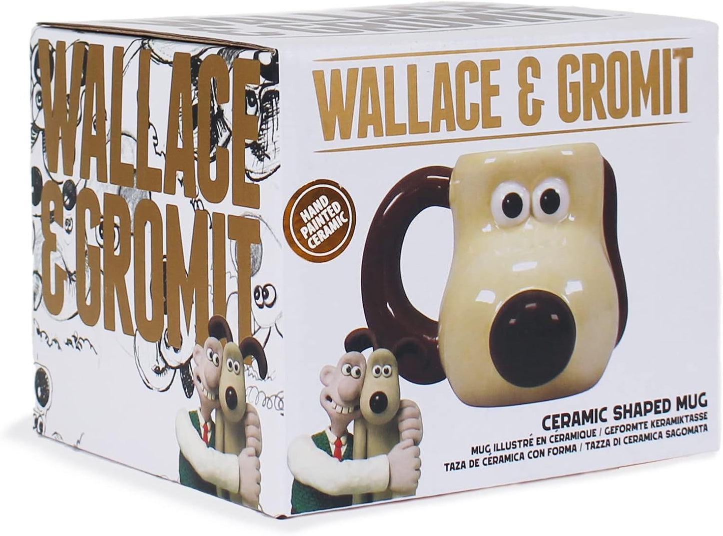 Wallace & Gromit 3D Gromit Mug – Funny Novelty Ceramic Coffee & Tea Cup | Large Gift Mug for Men & Fans