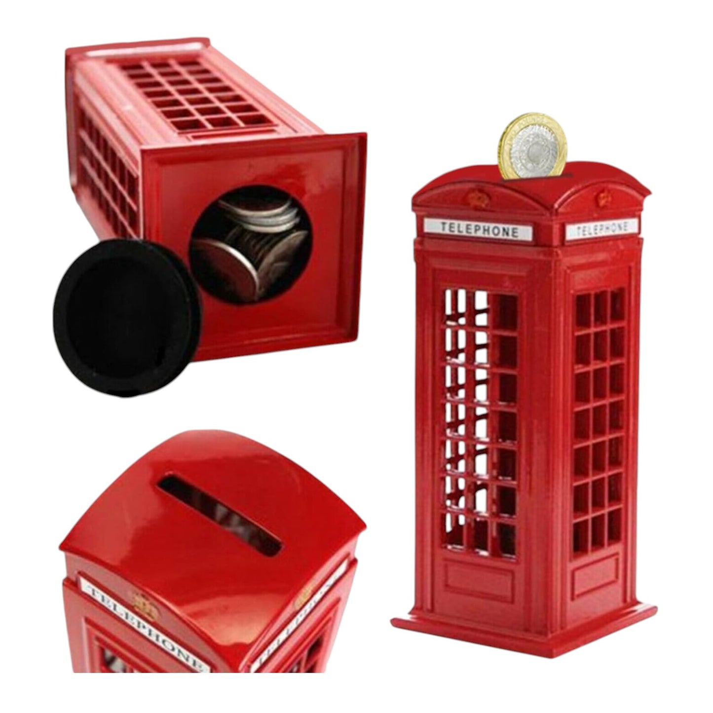 Die Cast Metal Telephone Box Money Bank