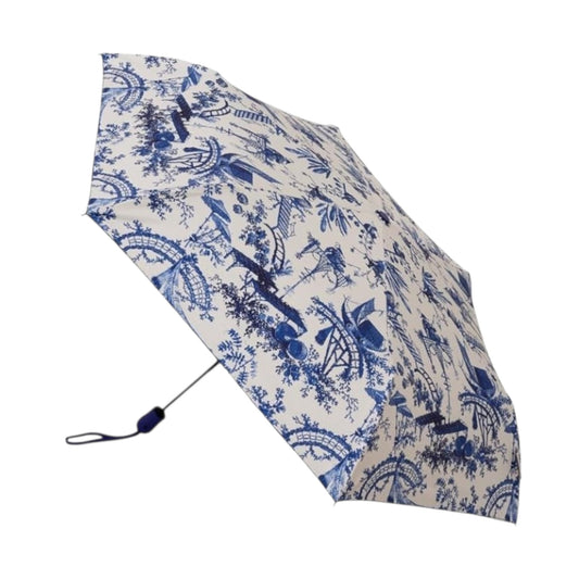 "Open Signare umbrella featuring blue and white Chinoiserie pattern inspired by British Museum" - The Funky Finds