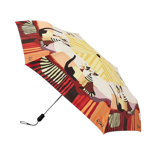 Signare Tapestry Automatic Folding Umbrella – Resina Cat Cappia - The Funky Finds