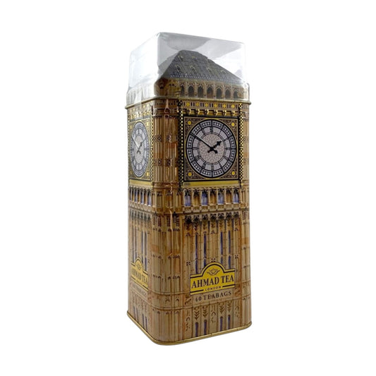 "Ahmad Tea English Breakfast tea box featuring Big Ben illustration" - The Funky Finds