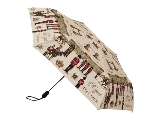 Signare Royal Guard Tapestry Folding Umbrella – British Military Design (Cream & Red)